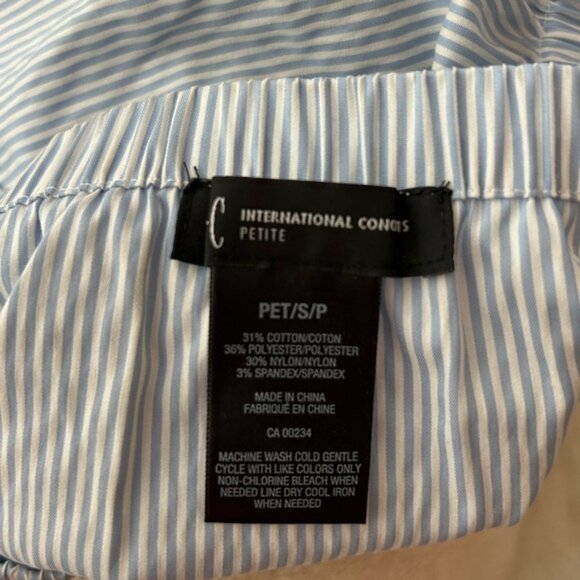 INC International Concepts Stripe Off the shoulder Blouse Top Bow Sleeve blue - Picture 10 of 13